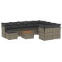 Set de sofás de jardín 11 pzas y cojines ratán sintético gris de , Conjuntos de jardín - Ref: Foro24-3223974, Precio: 608,70 ...