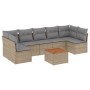 Juego de sofás de jardín con cojines beige 8 pzas ratán PE de , Conjuntos de jardín - Ref: Foro24-3223574, Precio: 436,35 €, ...
