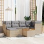 Set sofás de jardín 7 piezas y cojines ratán sintético beige de , Conjuntos de jardín - Ref: Foro24-3223749, Precio: 401,55 €...