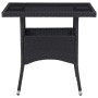 Muebles de jardín 5 piezas ratán sintético y vidrio negro de vidaXL, Conjuntos de jardín - Ref: Foro24-46175, Precio: 232,04 ...