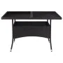 Synthetic rattan and black glass garden dining table by vidaXL, Garden tables - Ref: Foro24-46189, Price: 175,21 €, Discount: %