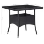 Muebles de jardín 5 piezas ratán sintético y vidrio negro de vidaXL, Conjuntos de jardín - Ref: Foro24-46175, Precio: 232,04 ...