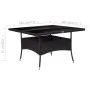 Synthetic rattan and black glass garden dining table by vidaXL, Garden tables - Ref: Foro24-46189, Price: 175,21 €, Discount: %