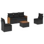 Set de sofás de jardín 6 piezas y cojines ratán sintético negro de , Conjuntos de jardín - Ref: Foro24-3259934, Precio: 341,6...
