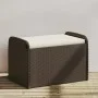 Banco de almacenaje y cojín ratán sintético marrón 80x51x52 cm de , Bancos de jardín - Ref: Foro24-365732, Precio: 123,04 €, ...