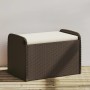 Banco de almacenaje y cojín ratán sintético marrón 80x51x52 cm de , Bancos de jardín - Ref: Foro24-365732, Precio: 125,20 €, ...