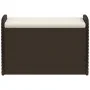 Banco de almacenaje y cojín ratán sintético marrón 80x51x52 cm de , Bancos de jardín - Ref: Foro24-365732, Precio: 123,04 €, ...