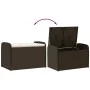 Banco de almacenaje y cojín ratán sintético marrón 80x51x52 cm de , Bancos de jardín - Ref: Foro24-365732, Precio: 123,04 €, ...