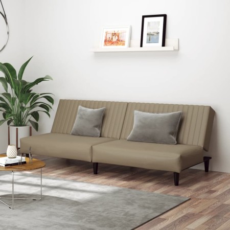Sofá cama de 2 plazas cuero sintético color capuchino de , Sofás - Ref: Foro24-375950, Precio: 243,71 €, Descuento: %