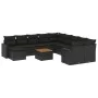 Set de sofás de jardín y cojines 12 pzas ratán sintético negro by , Garden sets - Ref: Foro24-3256748, Price: 773,13 €, Disco...