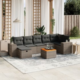 Set de sofás de jardín 8 pzas y cojines ratán sintético gris de , Conjuntos de jardín - Ref: Foro24-3265183, Precio: 478,52 €...