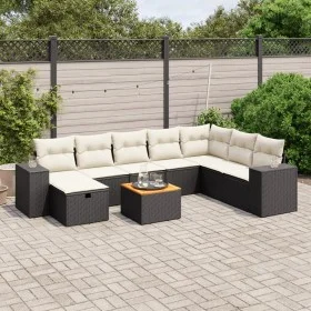 Set de sofás de jardín 8 piezas y cojines ratán sintético negro de , Conjuntos de jardín - Ref: Foro24-3265207, Precio: 524,0...