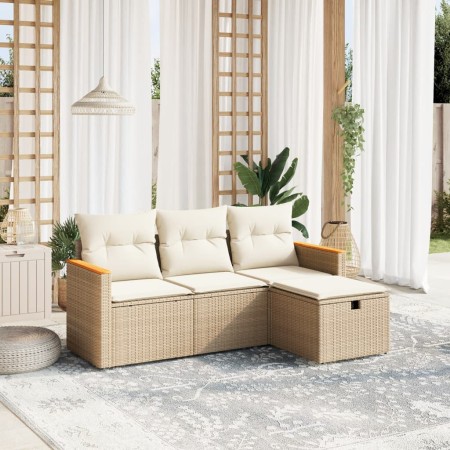 Juego de sofás jardín con cojines 4 pzas ratán sintético beige de , Conjuntos de jardín - Ref: Foro24-3265272, Precio: 253,66...