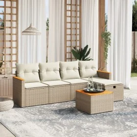 Juego de sofás jardín con cojines 6 pzas ratán sintético beige de , Conjuntos de jardín - Ref: Foro24-3265293, Precio: 378,34...