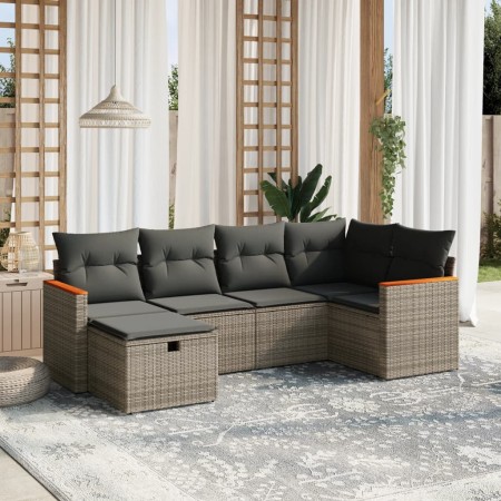 Set de muebles de jardín 6 pzas y cojines ratán sintético gris de , Conjuntos de jardín - Ref: Foro24-3265302, Precio: 345,84...