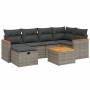 Set de sofás de jardín 7 piezas con cojines ratán PE gris de , Conjuntos de jardín - Ref: Foro24-3265309, Precio: 383,92 €, D...