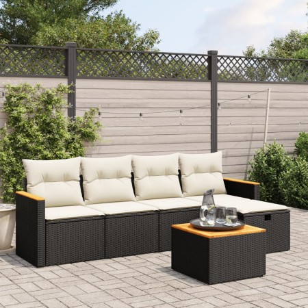 Set de sofás de jardín 6 piezas y cojines ratán sintético negro de , Conjuntos de jardín - Ref: Foro24-3265291, Precio: 316,8...