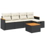 Set de sofás de jardín 6 piezas y cojines ratán sintético negro de , Conjuntos de jardín - Ref: Foro24-3265291, Precio: 316,8...