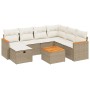 Juego de sofás de jardín con cojines beige 8 pzas ratán PE de , Conjuntos de jardín - Ref: Foro24-3265335, Precio: 487,19 €, ...