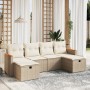 Juego de sofás jardín con cojines 6 pzas ratán sintético beige de , Conjuntos de jardín - Ref: Foro24-3265342, Precio: 363,42...