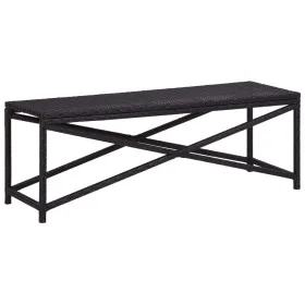 Banco de jardín ratán sintético negro 120 cm de vidaXL, Bancos de jardín - Ref: Foro24-46210, Precio: 65,29 €, Descuento: %