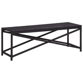Banco de jardín ratán sintético negro 120 cm de vidaXL, Bancos de jardín - Ref: Foro24-46210, Precio: 71,08 €, Descuento: %