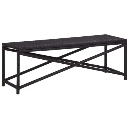 Banco de jardín ratán sintético negro 120 cm de vidaXL, Bancos de jardín - Ref: Foro24-46210, Precio: 65,29 €, Descuento: %