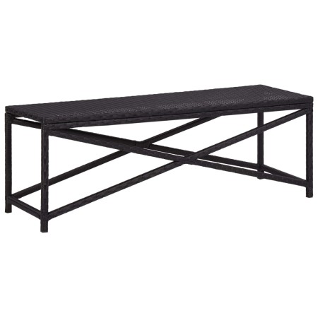 Banco de jardín ratán sintético negro 120 cm de vidaXL, Bancos de jardín - Ref: Foro24-46210, Precio: 71,08 €, Descuento: %