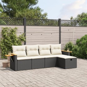 Set de muebles de jardín 5 pzas y cojines ratán sintético negro de , Conjuntos de jardín - Ref: Foro24-3265501, Precio: 308,7...