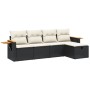 Set de muebles de jardín 5 pzas y cojines ratán sintético negro de , Conjuntos de jardín - Ref: Foro24-3265501, Precio: 308,7...
