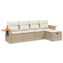 Juego de sofás jardín con cojines 5 pzas ratán sintético beige de , Conjuntos de jardín - Ref: Foro24-3265503, Precio: 375,81...