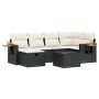 Set de comedor de jardín 7 pzas y cojines ratán sintético negro de , Conjuntos de jardín - Ref: Foro24-3265522, Precio: 417,0...