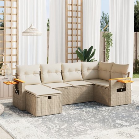 Juego de sofás jardín con cojines 6 pzas ratán sintético beige de , Conjuntos de jardín - Ref: Foro24-3265517, Precio: 459,17...