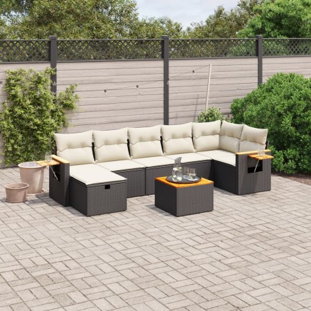 Set de sofás de jardín 8 piezas y cojines ratán sintético negro de , Conjuntos de jardín - Ref: Foro24-3265536, Precio: 450,0...