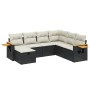 Set de comedor de jardín 7 pzas y cojines ratán sintético negro de , Conjuntos de jardín - Ref: Foro24-3265543, Precio: 409,8...