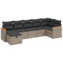 Set de sofás de jardín 7 piezas con cojines ratán PE gris de , Conjuntos de jardín - Ref: Foro24-3265316, Precio: 398,54 €, D...