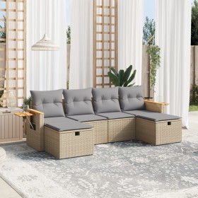 Juego de sofás jardín con cojines beige mezcla 6 pzas ratán PE de , Conjuntos de jardín - Ref: Foro24-3265560, Precio: 368,58...