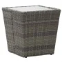PE rattan and gray tempered glass coffee table 41.5x41.5x43 cm by vidaXL, Garden tables - Ref: Foro24-46196, Price: 56,23 €, ...