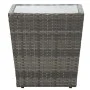 PE rattan and gray tempered glass coffee table 41.5x41.5x43 cm by vidaXL, Garden tables - Ref: Foro24-46196, Price: 56,23 €, ...