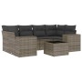 Set de sofás de jardín 7 piezas con cojines ratán PE gris de , Sofás modulares de exterior - Ref: Foro24-3222319, Precio: 440...