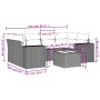 Set de sofás de jardín 7 piezas con cojines ratán PE gris de , Sofás modulares de exterior - Ref: Foro24-3222319, Precio: 440...