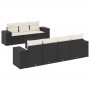 Set de sofás de jardín 8 piezas y cojines ratán sintético negro de , Sofás modulares de exterior - Ref: Foro24-3222325, Preci...
