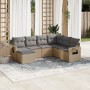Set sofás de jardín 7 piezas y cojines ratán sintético beige de , Conjuntos de jardín - Ref: Foro24-3220498, Precio: 439,34 €...