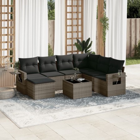 Set de sofás de jardín 8 pzas y cojines ratán sintético gris de , Conjuntos de jardín - Ref: Foro24-3220509, Precio: 468,65 €...