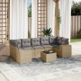 Juego de sofás de jardín con cojines beige 8 pzas ratán PE de , Sofás modulares de exterior - Ref: Foro24-3222338, Precio: 52...