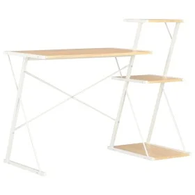 Escritorio con estantería blanco y roble 116x50x93 cm de vidaXL, Escritorios - Ref: Foro24-20291, Precio: 48,23 €, Descuento: %