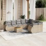 Set de sofás de jardín 9 pzas con cojines ratán sintético beige de , Conjuntos de jardín - Ref: Foro24-3224932, Precio: 537,0...