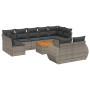 Set de sofás de jardín 10 pzas con cojines ratán sintético gris de , Conjuntos de jardín - Ref: Foro24-3225157, Precio: 600,8...