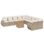 Set de sofás de jardín 11pzas con cojines ratán sintético beige de , Conjuntos de jardín - Ref: Foro24-3225197, Precio: 721,5...