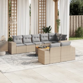 Set de sofás de jardín 9 pzas con cojines ratán sintético beige de , Conjuntos de jardín - Ref: Foro24-3225534, Precio: 606,9...
